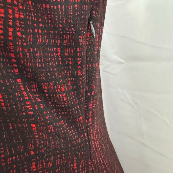 Calvin Klein Red Black Cowl Neck Short Sleeve Shift Dress Size 10 - Picture 5 of 8